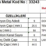 MARŞ DİŞLİSİ 9 DİŞ 6 KANAL MAKO TİPİ TOFAS DOGAN KARTAL SLX FIAT TEMPRA UNO TIPO PANDA FREZE İÇTE  DS=9 DKÇ=25,5 BOY=64 KS=6 BDÇ=11,6 GÇ=44,5 (1 AD )
