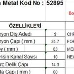 MARŞ DİŞLİSİ 895 FD 250-OTOSAN 32.27-32.26 9 DİŞ TAM FR. DS=9 DKÇ=34,8 BOY=83 KS=10 BDÇ=14,3 GÇ=60 (1 AD )
