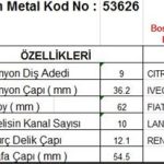 MARŞ DİŞLİSİ 9 DİŞ 10 KANAL BOSCH TİPİ CITROEN JUMPER IVECO FIAT DUCATO RENAULT MASTER D TAM FREZE  DS=9 DKÇ=35,5 BOY=62 KS=10 BDÇ=12 GÇ=54,5 (1 AD )