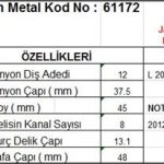 MARŞ DİŞLİSİ 12 DİŞ 8 KANAL JAPON TİPİ MITSUBISHI L200 L300 TAM FREZE  DS=12 DKÇ=37,5 BOY=51,5 KS=8 BDÇ=13,1 GÇ=50 (1 AD )