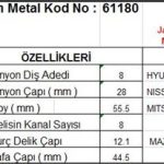MARŞ DİŞLİSİ 8 DİŞ 8 KANAL JAPON TİPİ HYUNDAI ACCENT EXCEL SONATA NISSAN SUZUKI VITARA TAM FREZE  DS=8 DKÇ=28 BOY=55,5 KS=8 BDÇ=12,1 GÇ=44,5 (1 AD )