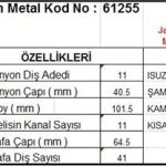 MARŞ DİŞLİSİ 11 DİŞ 11 KANAL JAPON TİPİ ISUZU CHAMPION NPR KISA TIP KOMPLE  DS=11 DKÇ=40,5 BOY=103,4 KS=11 GÇ=64,5 KDS=41 (1 AD )