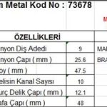MARŞ DİŞLİSİ 9 DİŞ 10 KANAL MARELLI TİPİ FIAT MAREA BENZINLI BRAVA 00 TAM FREZE  DS=9 DKÇ=25,6 BOY=47,7 KS=10 BDÇ=12 GÇ=48,3 (1 AD )