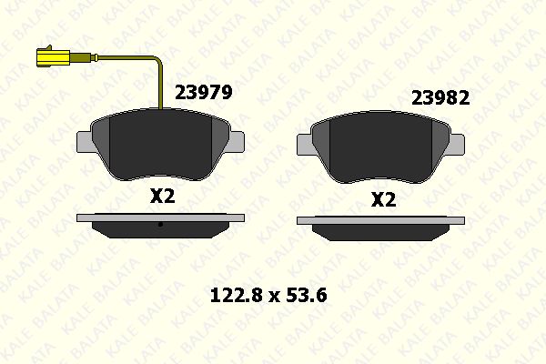 KL23982-178-45-ANS-KD13-1.jpg FREN BALATA TEK FİŞLİ FIAT LINEA 1.3 -STILO-BRAVO-SIENA-PALIO-ALBEA 1.2/1.4/1.6/1.9D M.JET 1 (1 TK ) - Görsel 1
