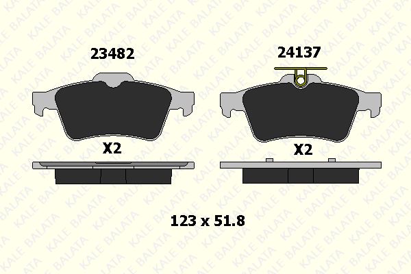 KL24137-165-05-ANS-KD13-1.jpg ARKA FREN BALATASI RENAULT LAGUNA-III / CITROEN C5-III / FORD CMAX FOCUS II-III KUGA II TOURNEO CON (1 TK ) - Görsel 1