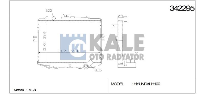 KL342295-1.jpg RADYATÖR HYUNDAI H100 STAREX BUS 93-00 2.5 TD M () AL/PL/BRZ 2404051AB (1 AD ) - Görsel 1