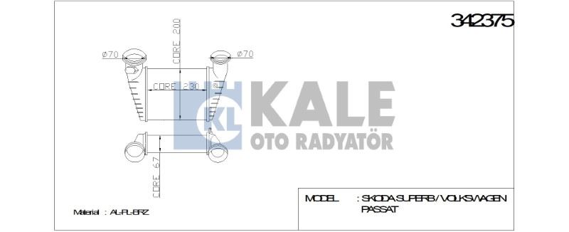 KL342375-1.jpg TURBO RADYATÖRÜ (INTERCOOLER) VW PASSAT 00-05 1.8 M/A SKODA SUPER B 02-08 (1 AD ) - Görsel 1