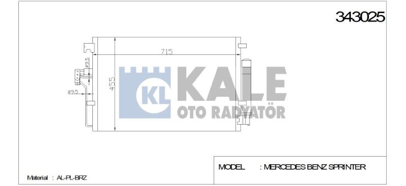 KL343025-1.jpg KLİMA RADYATÖRÜ MERCEDES SPRINTER 06+ 216 / 224 / 210CDI / 211 CDI / 213 CDI / 215 CDI AL/AL (1 AD ) - Görsel 1