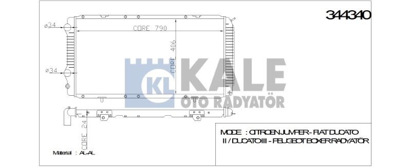 KL344340-1.jpg RADYATÖR CITROEN JUMPER - FIAT DUCATO II / DUCATO III - PEUGEOT BOXER AL/BRZ (1 AD ) - Görsel 1
