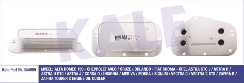 KL344655-1.jpg YAĞ SOĞUTUCU OPEL ASTRA H-J/CORSA D/INSIGNIA/MERIVA/VECTRA C/ZAFIRA B/ZAFIRA TOURER C AL / PL / BRZ (1 AD ) - Görsel 1