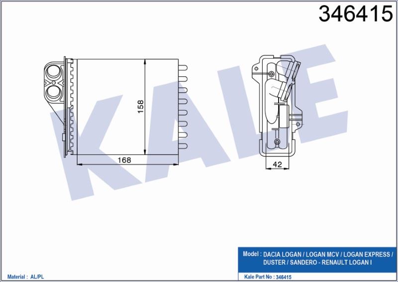 KL346415-1.jpg KALORİFER RADYATÖRÜ MEKANİK DACIA LOGAN/LOGAN MCV/LOGAN EXPRESS/DUSTER/SANDERO/LODGY (1 AD ) - Görsel 1