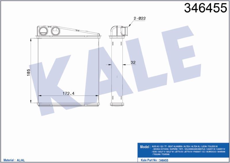 KL346455-1.jpg KALORİFER RADYATÖRÜ BRAZING VW CADDY III IV V VII GOLF VI VII JETTA III-IV PASSAT SKODA OCTAVIA (1 AD ) - Görsel 1