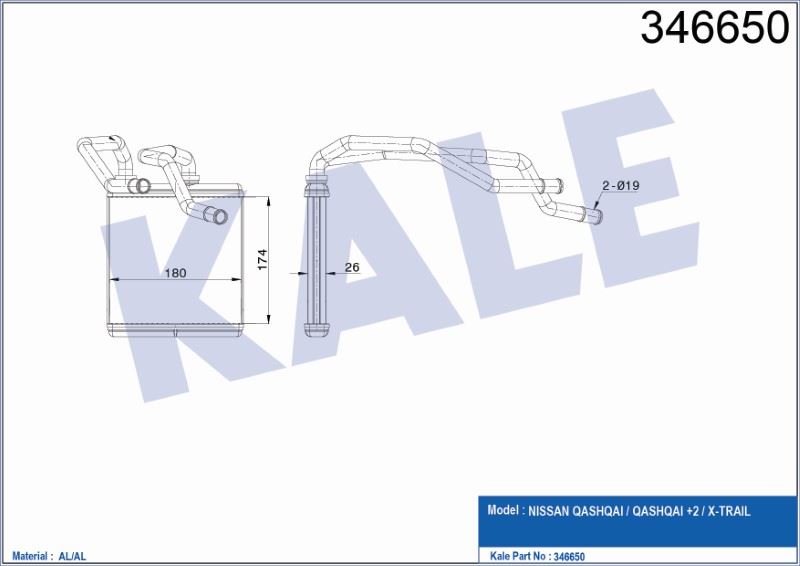 KL346650-1.jpg KALORİFER RADYATÖRÜ BRAZING NISSAN QASHQAI/QASHQAI +2/X-TRAIL (1 AD ) - Görsel 1