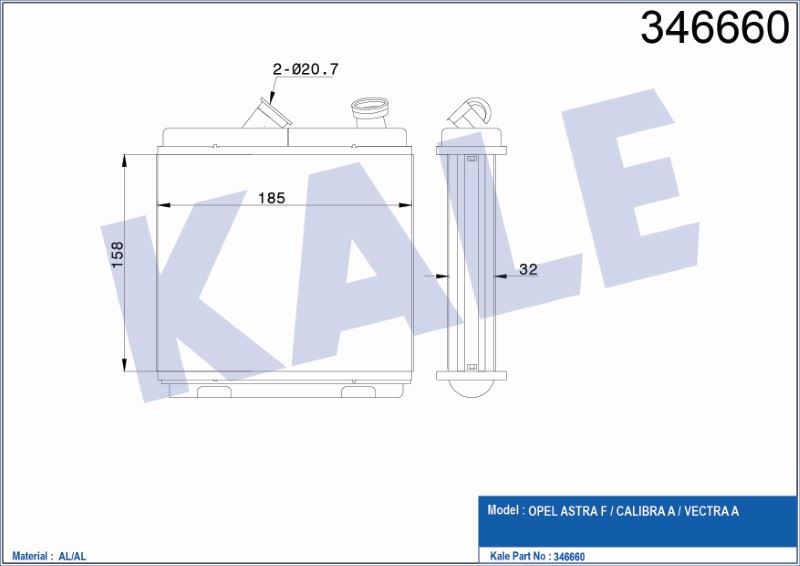 KL346660-1.jpg KALORİFER RADYATÖRÜ BRAZING OPEL ASTRA F/CALIBRA A/VECTRA A (1 AD ) - Görsel 1