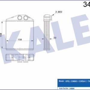 KALORİFER RADYATÖRÜ BRAZING OPEL COMBO/CORSA C/TIGRA (1 AD )