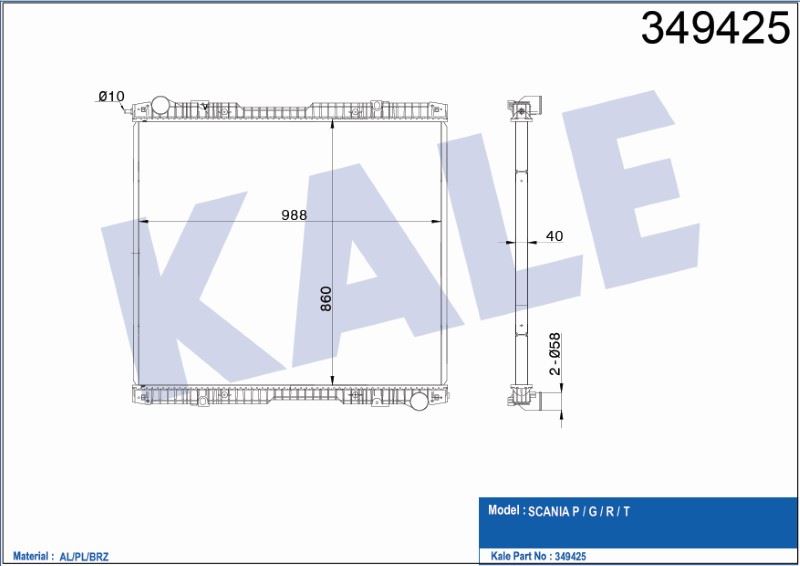 KL349425-1.jpg RADYATÖR SCANIA P /G /R /T (ÇERÇEVESİZ) (MT) AL/BRZ (860X988X40) (1 AD ) - Görsel 1
