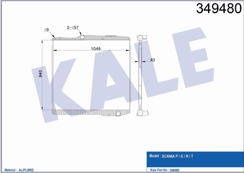 KL349480-1.jpg RADYATÖR SCANIA P /G /R /T (ÇERÇEVESİZ) (MT) AL/BRZ (940X1048X40) (1 AD ) - Görsel 1
