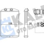 BRAZING KALORİFER RADYATÖRÜ 26 MM RENAULT KANGOO GRAND MASTER III MERDECES CITAN - NISSAN NV400 - OP EL MOVANO B (1 AD )