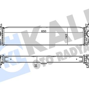 TURBO RADYATÖRÜ BİNEK-H.TİCARİ MERCEDES BENZ VITO (W447) 109CDI-111CDI 14 [650X143X50] AL-BRZ (1 AD )