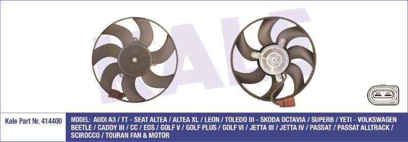 KL414400-1.jpg FAN MOTORU MOTOR VW CADDY III/GOLF /JETTA/TOURAN AUDI A3/TT MONTAJ YERİ: SAĞ (160W 296MM) (1 AD ) - Görsel 1