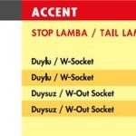 STOP LAMBA HYUNDAI ACCENT / SAĞ (1998-200) (DUYSUZ) (1 AD )