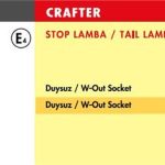STOP LAMBA VW CRAFTER / SAĞ (06 >) (DUYSUZ) (1 AD )