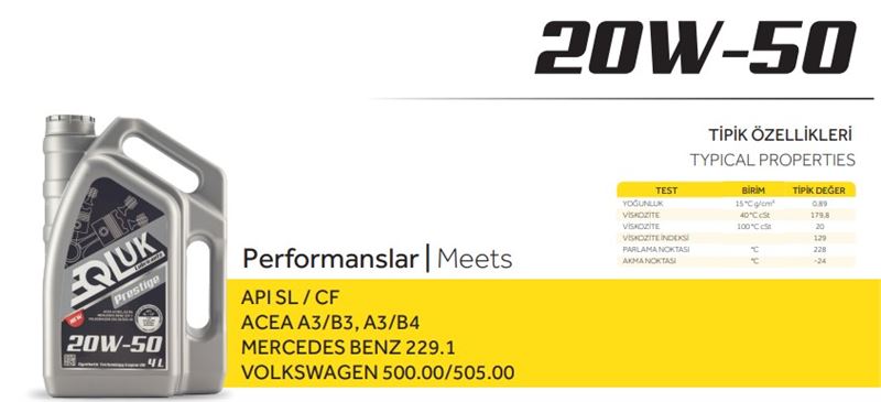 QLUK-20W-50-4L-2.jpg 4 LİTRE 20W/50 MOTOR YAĞI (4 LT ) - Görsel 1