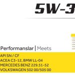 4 LİTRE 5W30 MOTOR YAĞI (PARTİKÜL FİLTRE)  (4 LT )