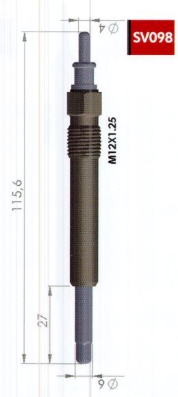 SV.098-3.jpg KIZDIRMA BUJİSİ 11.5V MERCEDES C SERİSİ 200-220-C250 D (4 AD ) - Görsel 1