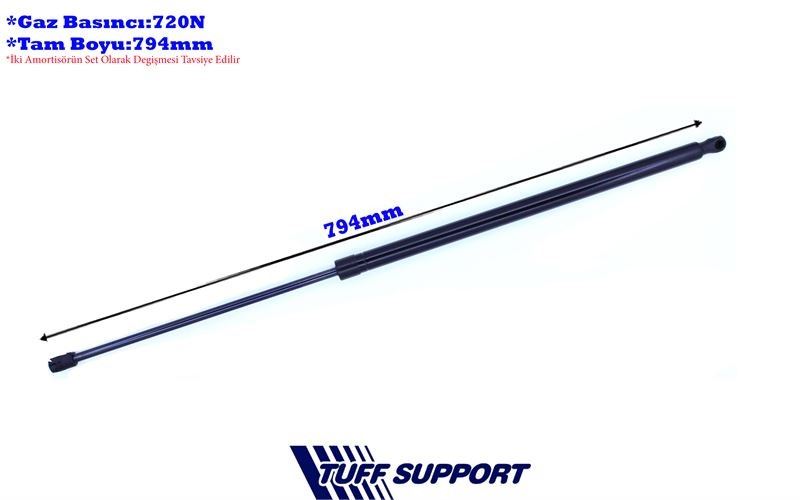 T610131-1.jpg BAGAJ AMORTİSÖRÜ FIAT DOBLO 2009-2018 OPEL COMBO VAN 2012-2018 (UZUNLUK=794mm BASINÇ=720N) (2 AD ) - Görsel 1