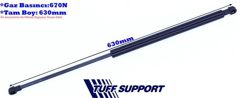 T611530-1.jpg BAGAJ AMORTİSÖRÜ PEUGEOT PARTNER TEPEE 08- (UZUNLUK=630mm BASINÇ=670N) (2 AD ) - Görsel 1