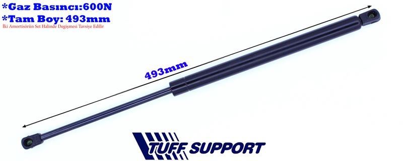 T611675-1.jpg BAGAJ AMORTİSÖRÜ PEUGEOT 307 SW BREAK (UZUNLUK=493mm BASINÇ=600N) (2 AD ) - Görsel 1