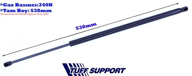 T612000-1.jpg BAGAJ AMORTİSÖRÜ NISSAN ALMERA II HB 00- (UZUNLUK=538mm BASINÇ=385N) (2 AD ) - Görsel 1
