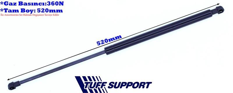 T612173-1.jpg BAGAJ AMORTİSÖRÜ PEUGEOT 206 HB 98- (UZUNLUK=520mm BASINÇ=360N) (2 AD ) - Görsel 1