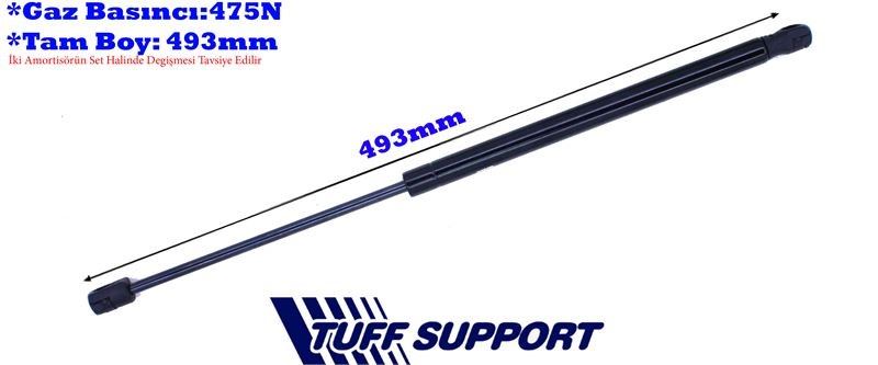 T612390-1.jpg BAGAJ AMORTİSÖRÜ CITROEN C4 10- (UZUNLUK=493mm BASINÇ=475N) (2 AD ) - Görsel 1