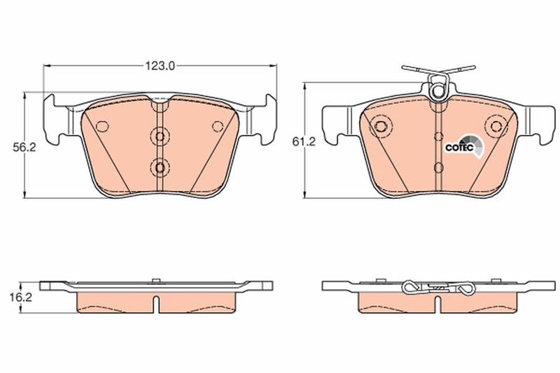 TRW-GDB1957-1.jpg DİSK FREN BALATASI ARKA VW GOLF 2013> / PASSAT 2014> / AUDI A3 2012> / SEAT LEON 12> / SKODA SUPERB (1 TK ) - Görsel 1