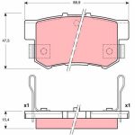 DİSK FREN BALATASI ARKA HONDA ACCORD VI 98-03, ACCORD VII 03>, CIVIC IX 12>, INTEGRA 93-01 (1 TK )
