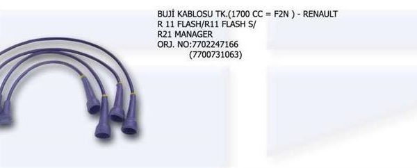 BUJİ KABLOSU TK RENAULT R11 FLAŞ FLAS S -21 7702247166-770731063 (1 TK )