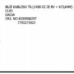 BUJİ KABLOSU TK.8200506297 RENAULT CLIO DACIA 770273825 (1 TK )