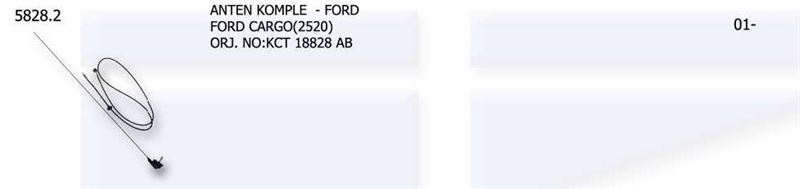UNV.5828-2-1.jpg ANTEN KOMPLE FORD KARGO(2520) KCT 18828 AB (1 AD ) - Görsel 1