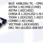 BUJİ KABLOSU TK. OPEL ASTRA1 4 -1 6İ VECTRA B1 6-2 0 VECTRA A1 8COMBO 1 4 TİGRA 1 2 1612651-608-657. (1 TK )