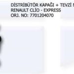 DİSTRÜBİTÖR KAPAĞI+TEVZİ MAKARASI KİT RENAULT CLIO-EXPRES (1 AD )