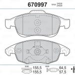 DİSK FREN BALATASI ÖN CITROEN C4 PICASSO-C4 II DS4-1.6HDI 110/1.8 16V 10/06 - PARTNER TEPE-BERLINGO (1 TK )