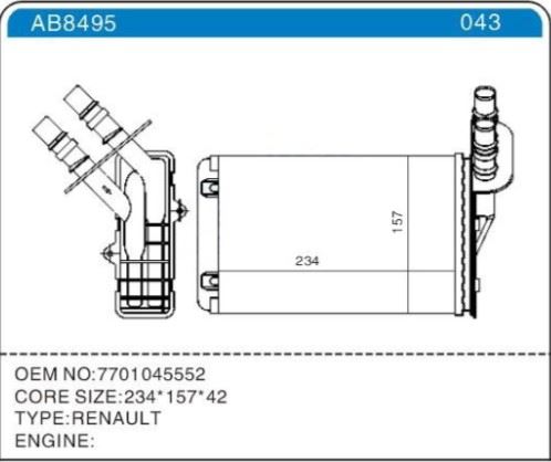 ZENON-RN2653-1.jpg KALORİFER RADYATÖRÜ CLİO II -THALIA 1,5 DCI-SYMBOL 1.4-1.5 DCI 1998-08 (1 AD ) - Görsel 1